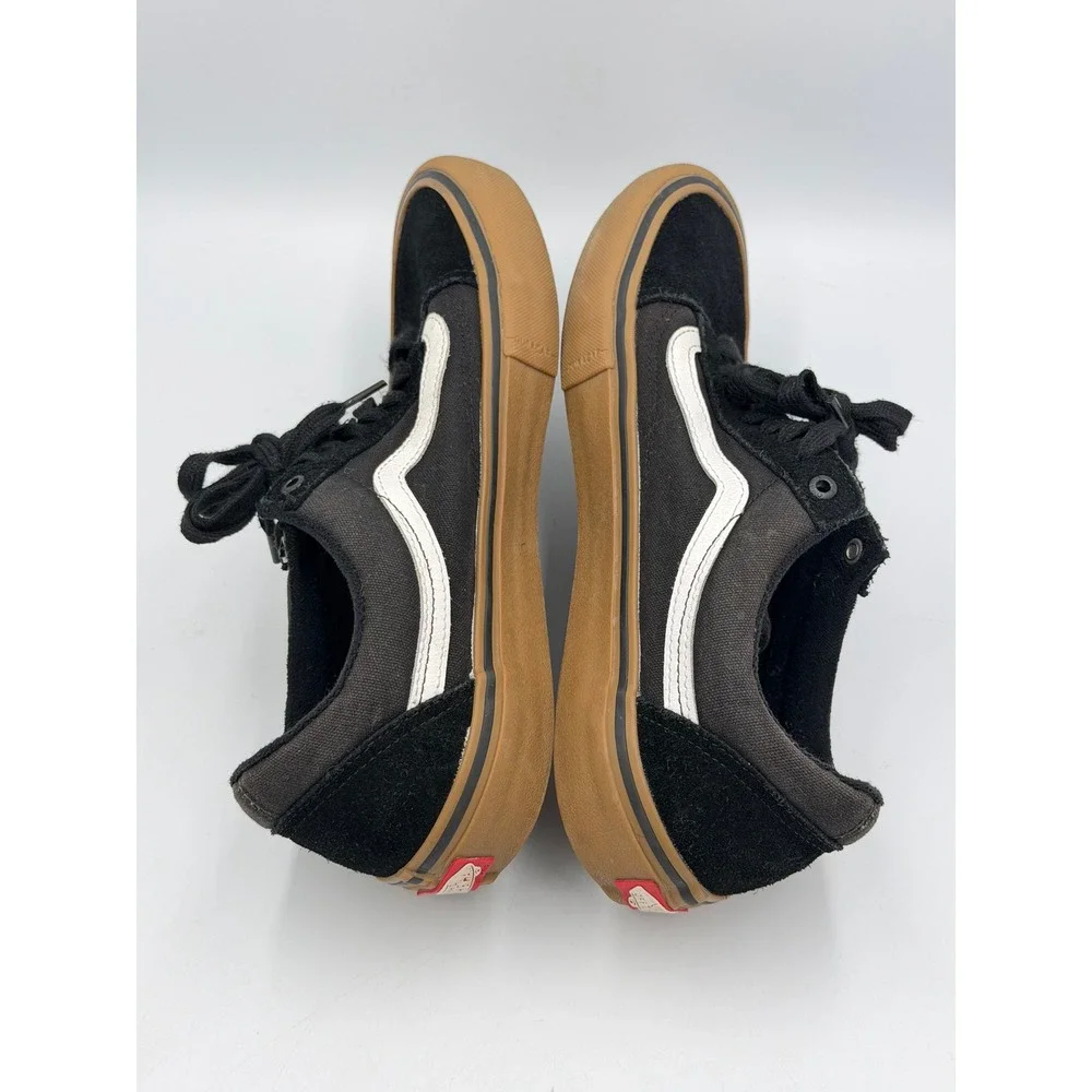 Vans Old Skool Pro Men 10.5 Black Gum Sole Suede Skate Shoes Sneakers Classic